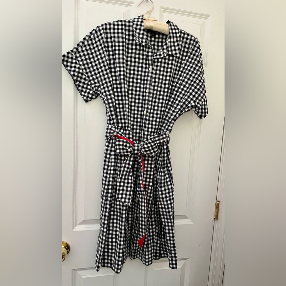 Talbots Black and White Checkered Dress